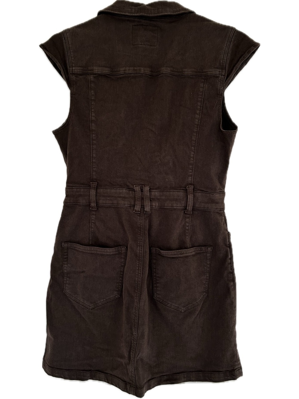 PAIGE Jaxsyn utility-style mini dress - Chocolate Brown Size 8 - Picture 4 of 5